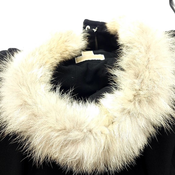 MICHAEL Michael Kors Black Toggle Coat with Fur Trim - Picture 7 of 10